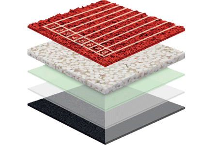 無(wú)縫預(yù)制型塑膠跑道滲水TPR噴面方案一